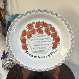 Vintage Strawberry Pie Recipe Pie Plate